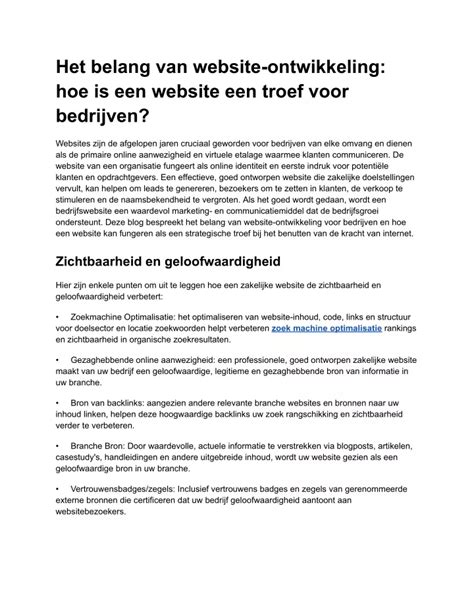 Het belang van een corporate website .